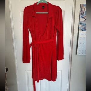 Wild Fable Vibrant Red Long Sleeve Dress